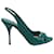 Zapatos de tacón destalonados con punta abierta de Miu Miu en charol verde Cuero  ref.590618