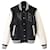 Amiri Varsity-Jacke mit Lederbesatz aus schwarzer Wolle  ref.590677