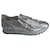 Tod's Fringe Slip-on Sneakers in Silver Leather Silvery Metallic  ref.590783