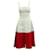 Robe d'été boutonnée bicolore Staud en coton blanc/rouge  ref.590805