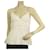 Christian Dior White Spaghetti Straps V neckline Cami Pleated Top size 40 fr Cotton  ref.590844