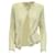 Iro Shavani Boucle-Jacke mit offener Vorderseite aus cremefarbener Baumwolle Weiß Roh  ref.590875