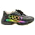 Tênis Gucci Rhyton com estampa de logo em couro preto  ref.590890