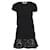 Valentino Geripptes T-Shirt-Kleid mit geschnürtem Saum aus schwarzer Baumwolle  ref.590902