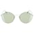 Bottega Veneta Sonnenbrille mit rundem Rahmen aus Metall Silber Metallisch Acetat Zellulosefaser  ref.590908