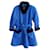 Yves Saint Laurent Manteaux, Vêtements d'extérieur Fourrure Tissu Noir Bleu  ref.591204