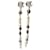Chanel CC A19K Logo Long dangling Drop earrings pearl crystal box Golden Metal  ref.591233