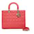 LADY DIOR LARGE PINK FLAMINGO Leather  ref.591664
