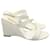 Michael Kors Slip-On Wedge Mules in White Leather  ref.591998