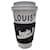 Louis Vuitton Xícara de café com monograma Virgil Abloh novinha em folha Marrom Preto Branco Cerâmico  ref.592412