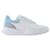 Alexander Mcqueen New Court Sneakers in White and Grey Leather Multiple colors  ref.592606