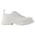 Alexander Mcqueen Sneakers Tread Slick en Cuir Blanc et Argent Multicolore  ref.592688