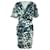 Céline Celine Wrap Midi Dress in Teal Cotton Green  ref.592856