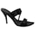 Yves Saint Laurent Sandalias de tiras en cuero negro  ref.592997