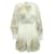 Vestido franzido com estampa floral Zimmermann Zinnia em algodão branco  ref.593027
