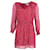 Ba&sh Bedrucktes Kleid mit durchsichtigen Ärmeln aus roter Viskose Zellulosefaser  ref.593112