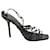 Sandália de salto alto trançada Gucci Peep Toe em couro preto  ref.593124