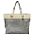 Chanel 1980tote bag vintage di s in tessuto grigio con charm color argento  ref.593131