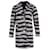 Michael Kors Striped Animal Print Overcoat in Black Cotton  ref.593165