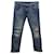 Gucci Pantalon fuselé avec bande Web en denim de coton bleu clair  ref.593214