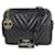 Chanel Chevron Shoulder Bag Black Lambskin Leather  ref.593352