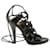 Yves Saint Laurent Lace Up Cage High Heel Sandals in Black Leather   ref.593372