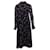 Ganni Printed Georgette Midi Dress in Black Viscose Cellulose fibre  ref.593408