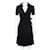 Diane Von Furstenberg DvF Black Knit Hutton Robe portefeuille à manches courtes vintage Viscose Noir  ref.593409
