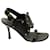 Céline Celine Gold Studded High Heel Sandals in Black Leather  ref.593713