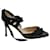 Manolo Blahnik Ankle Wrap High Heel Sandaletten aus schwarzem Leder  ref.593863