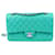 Chanel Medium Classic Matelasse lined Flap Bag Green Lambskin  ref.593997