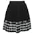 MSGM Houndstooth Pleated Laser Cut Skirt in Black Polyester  ref.594117