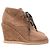 Bottines compensées à lacets en daim marron sable Chanel Beige - vue 2