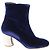 Botines Tacón Plateado Terciopelo Azul Proenza Schouler