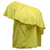 Alice + Olivia Top com babados de um ombro em seda amarela Amarelo  ref.594516