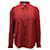Saint Laurent Bedrucktes Buttondown-Hemd aus roter Seide  ref.595427