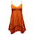 Alice + Olivia Tiered Mini In Orange Silk  ref.595453