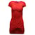 Alice + Olivia Vestido drapeado com detalhe em acetato vermelho Fibra de celulose  ref.595476