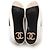 2.55 Chanel Sneakers senza lacci in pelle bianche e nere Nero - vista 5