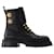 Balmain Ranger Boot Army-piel de becerro en Black Leather Negro Cuero  ref.595871