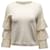 Maglia Alice + Olivia Stora con maniche a balze in lana merino color panna Bianco Crudo  ref.596428