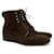 Salvatore Ferragamo Brown Suede Lace-Up Ankle Boots Beige  ref.596455