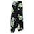 Falda asimétrica con estampado de lirios en seda negra y verde de Proenza Schouler  ref.596634