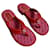 Chanel Des sandales Cuir Rouge  ref.596752