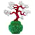 Kenneth Jay Lane Bonsai Cherry Blosson Brosche Rot Grün Metall Glas  ref.596848