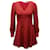 Alice + Olivia Leopard Print Long Sleeve Dress in Red Viscose Cellulose fibre  ref.596998