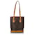 Louis Vuitton Brown Monogram Petit Bucket Leather Cloth  ref.597376