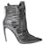 Alexander Mcqueen Croc-Embossed Ankle Boots in Metallic Silver Leather Silvery  ref.598817