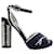 Prada Dark Blue Heels with Crystal Embellishments  ref.599881