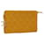 CHANEL Matelasse Pouch Leather Yellow CC Auth 29950a  ref.600194